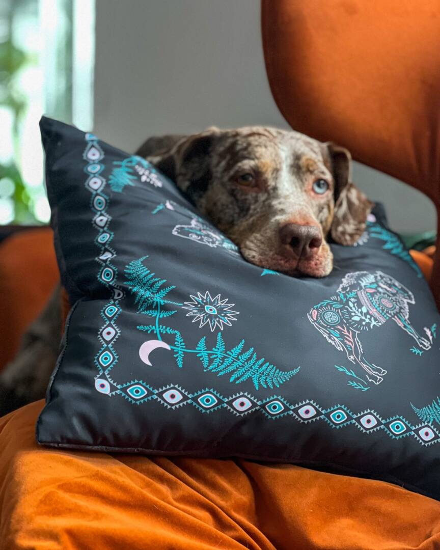 Duch Lasu poduszka w żubry zielona Bison pillow (1) Duch Lasu poduszka w żubry zielona Bison pillow