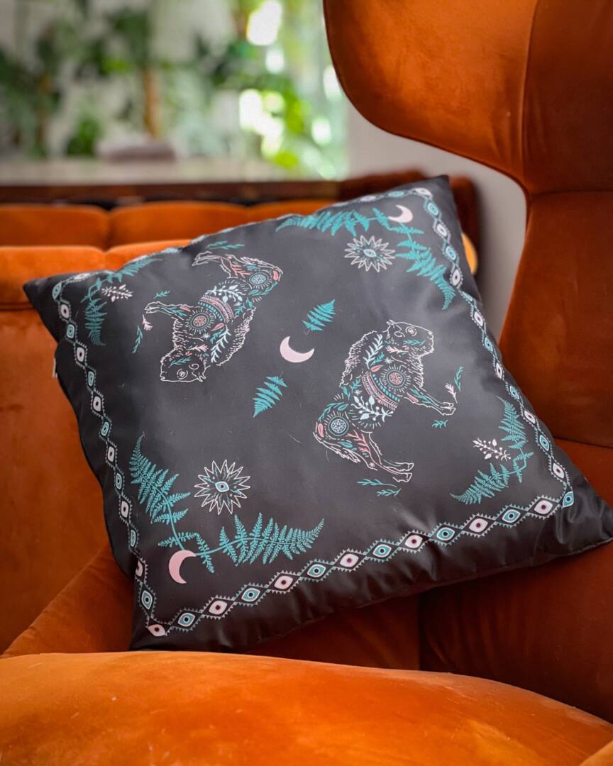 Duch Lasu poduszka w żubry zielona Bison pillow (4) Duch Lasu poduszka w żubry zielona Bison pillow