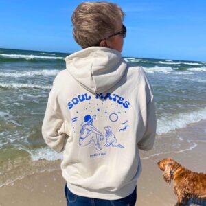 soul mates bluza kremowa hoodie spaniel